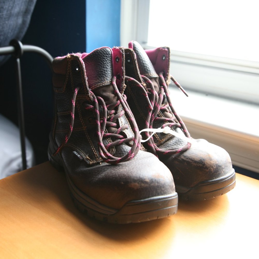 Women's Wolverine Brown Leather Steel-Toed Boots